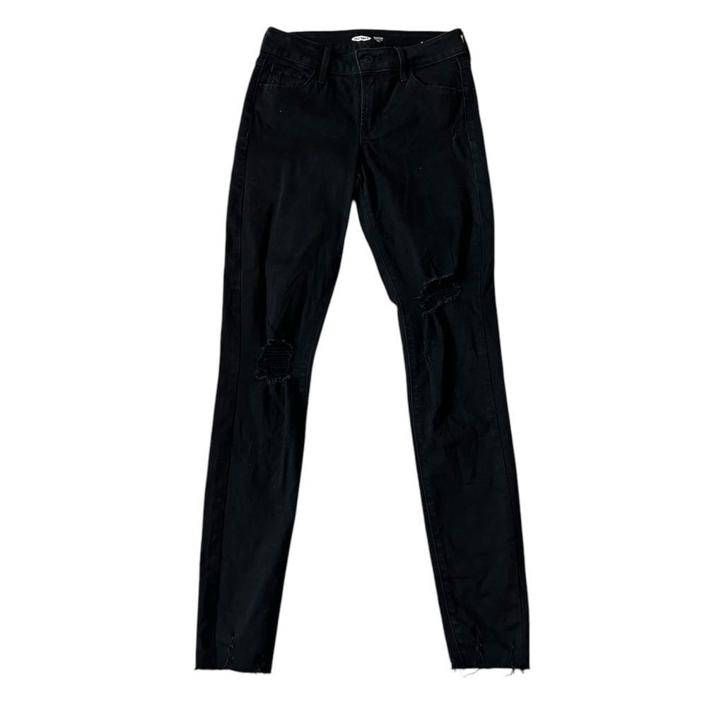 NEW Old Navy Rockstar Black Jeans With Holes